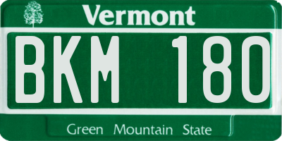 VT license plate BKM180