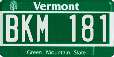 VT license plate BKM181