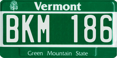 VT license plate BKM186
