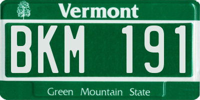 VT license plate BKM191