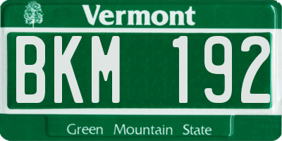VT license plate BKM192