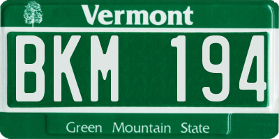 VT license plate BKM194