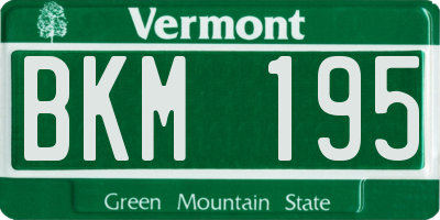 VT license plate BKM195