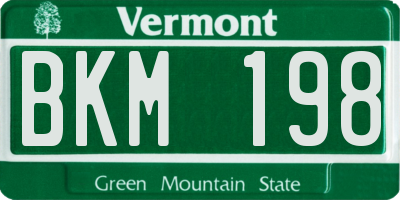 VT license plate BKM198