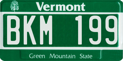 VT license plate BKM199