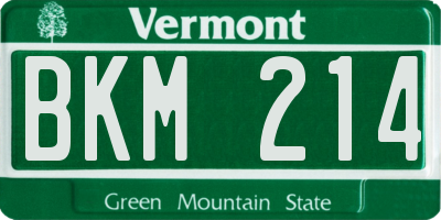 VT license plate BKM214