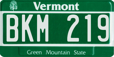 VT license plate BKM219