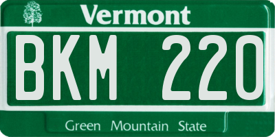 VT license plate BKM220