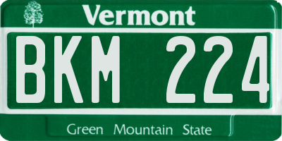 VT license plate BKM224