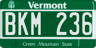 VT license plate BKM236