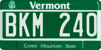 VT license plate BKM240