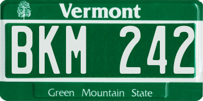 VT license plate BKM242