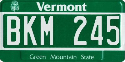 VT license plate BKM245