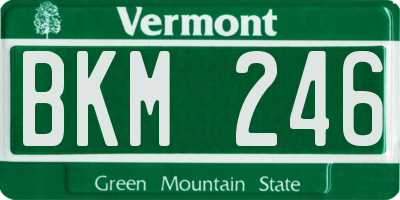 VT license plate BKM246