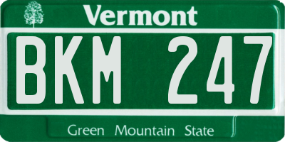 VT license plate BKM247