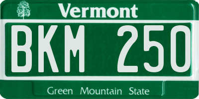 VT license plate BKM250