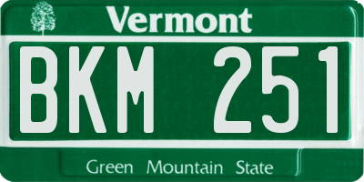 VT license plate BKM251