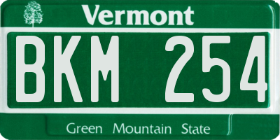VT license plate BKM254