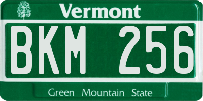 VT license plate BKM256