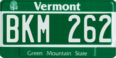 VT license plate BKM262