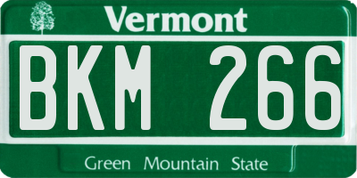 VT license plate BKM266
