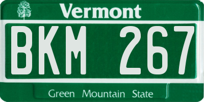 VT license plate BKM267