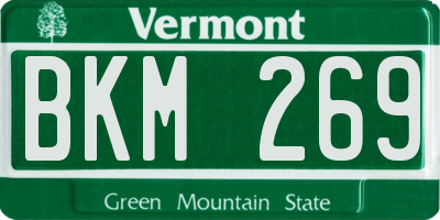 VT license plate BKM269