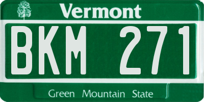 VT license plate BKM271