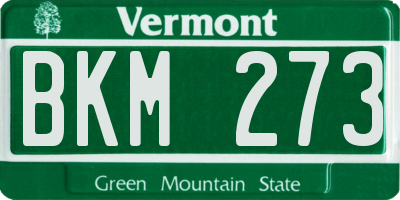 VT license plate BKM273