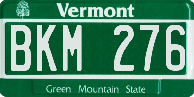 VT license plate BKM276