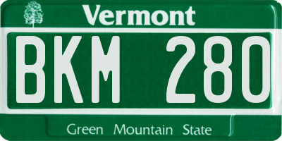 VT license plate BKM280