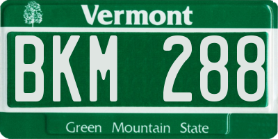 VT license plate BKM288