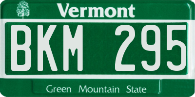 VT license plate BKM295