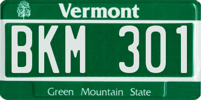 VT license plate BKM301