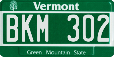 VT license plate BKM302