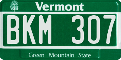 VT license plate BKM307