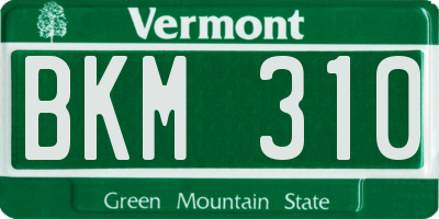 VT license plate BKM310