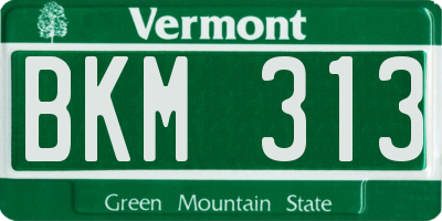 VT license plate BKM313