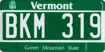 VT license plate BKM319