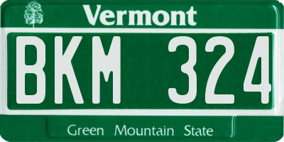VT license plate BKM324