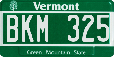VT license plate BKM325