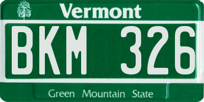 VT license plate BKM326