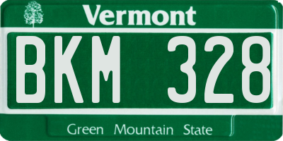 VT license plate BKM328