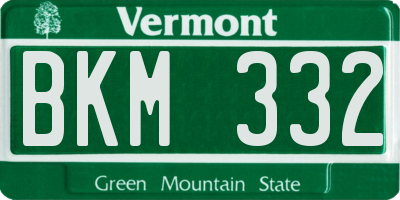 VT license plate BKM332