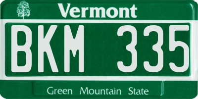 VT license plate BKM335