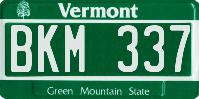 VT license plate BKM337