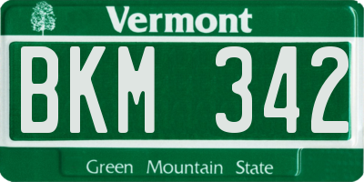 VT license plate BKM342