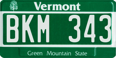 VT license plate BKM343