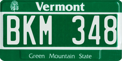 VT license plate BKM348