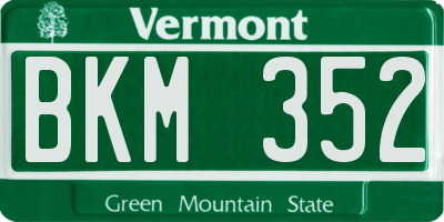 VT license plate BKM352